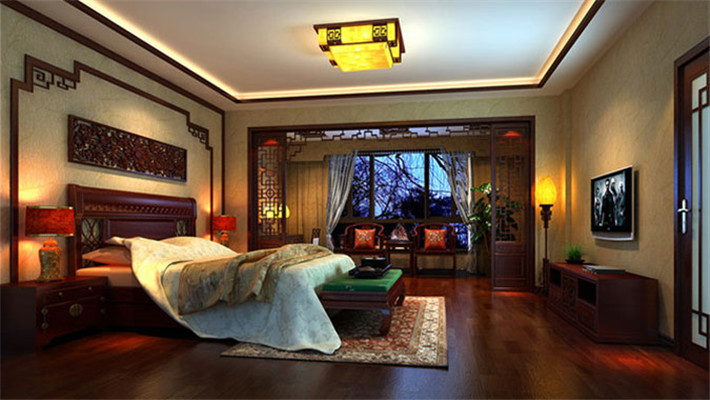 龙湖时代天 三居 卧室图片来自凌军在龙湖时代天街140㎡新中式风格的分享