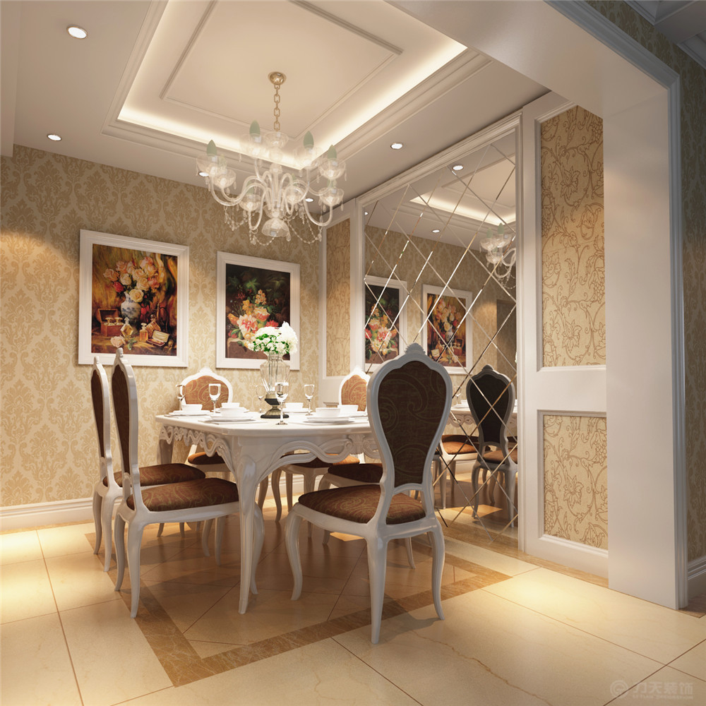 欧式 三居 白领 收纳 80后 小资 餐厅图片来自阳光力天装饰在西局欣园-140㎡-欧式风格的分享