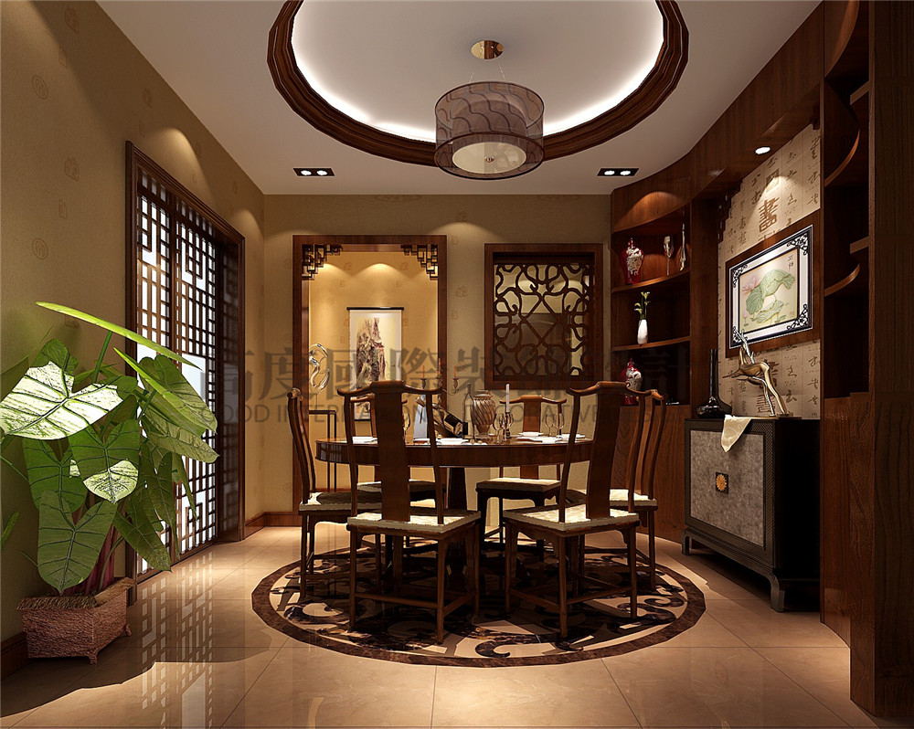 中式 高度国际 别墅装修 四海逸家 餐厅图片来自成都高度国际装饰娜娜在四海逸家300平米中式风格的分享