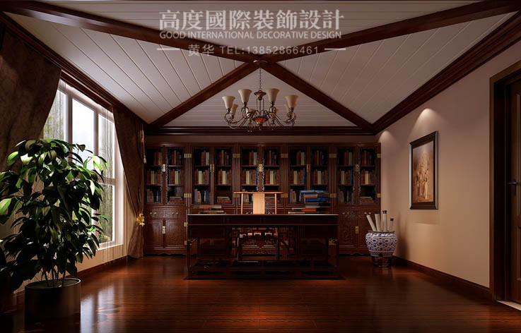 托斯卡纳 联排叠拼 天竺新新家 书房图片来自高度国际装饰华华在1.天竺新新家园的分享