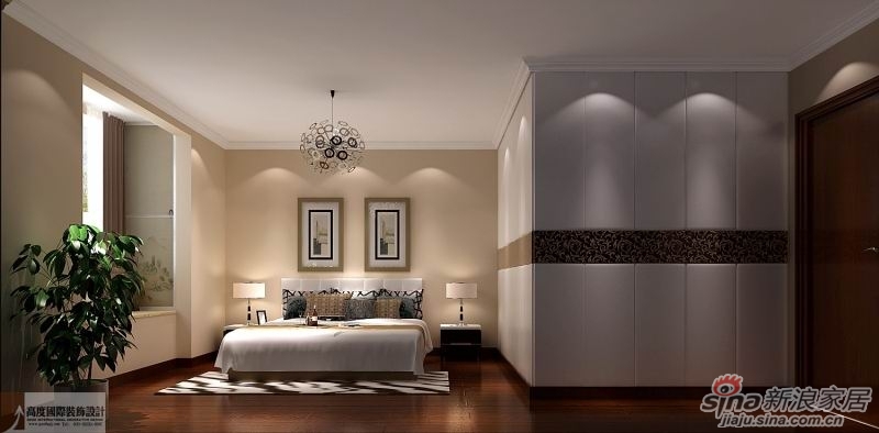 中式简约 卧室图片来自高度国际宋书培在绿醍香廊泊岸三居室装饰效果图的分享