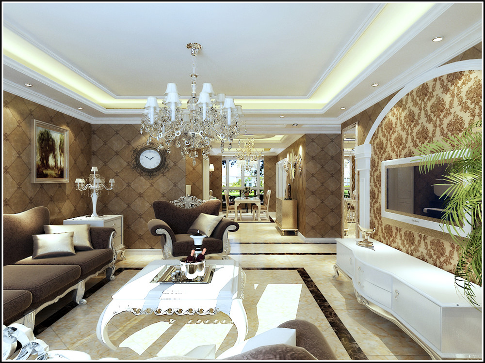 欧式 混搭 客厅图片来自沈阳林凤装饰装修公司在金地锦城--四室两厅一厨两卫的分享