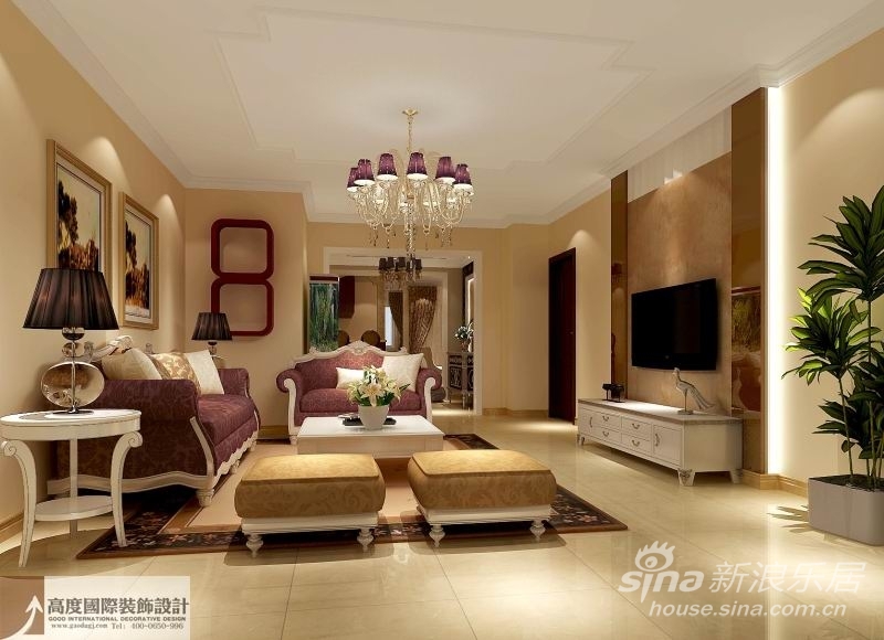 欧式 客厅图片来自高度国际宋书培在中海香克林三居室装饰效果图的分享