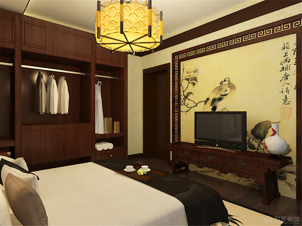 中式 别墅 白领 收纳 80后 小资 卧室图片来自阳光力天装饰在珑著-219㎡-中式风格的分享