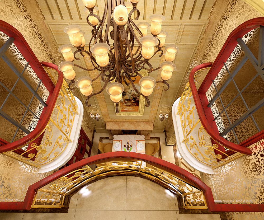 欧式新古典 联排 别墅 稳重 文化元素 楼梯图片来自于平703在中信珺台-175联排-欧式新古典的分享