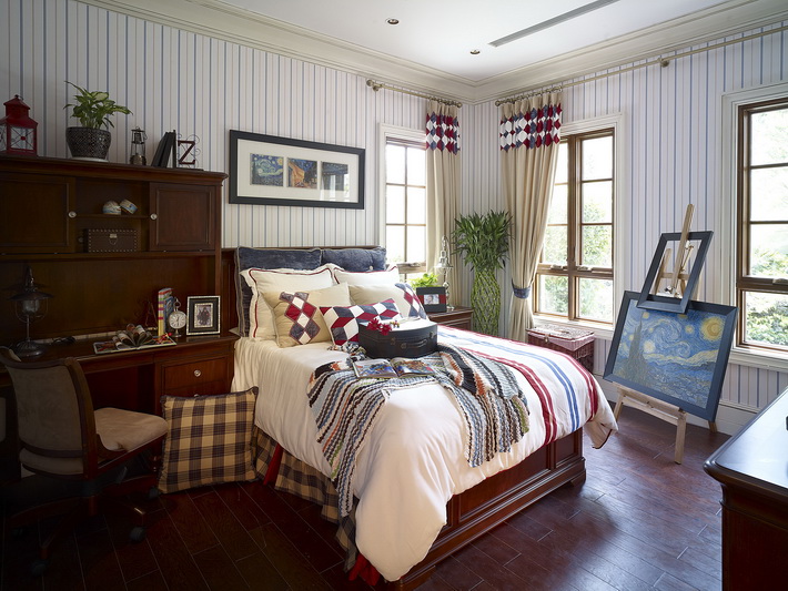 混搭 别墅 慕尚家居 装修设计 80后 卧室图片来自慕尚族在纯水岸东湖470平混搭风格的分享