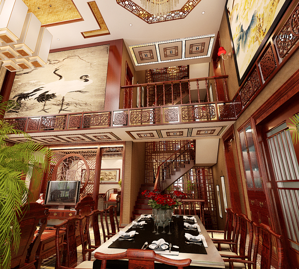 总包 软装、硬装 别墅 中式古典 餐厅图片来自于平703在招商依云郡-400平中式风格的分享