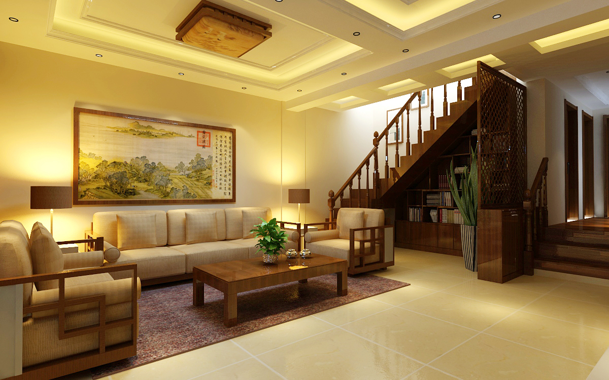 新中式 别墅 业之峰 成都别墅装 客厅图片来自妞妈聊装修在200平新式中风格的分享