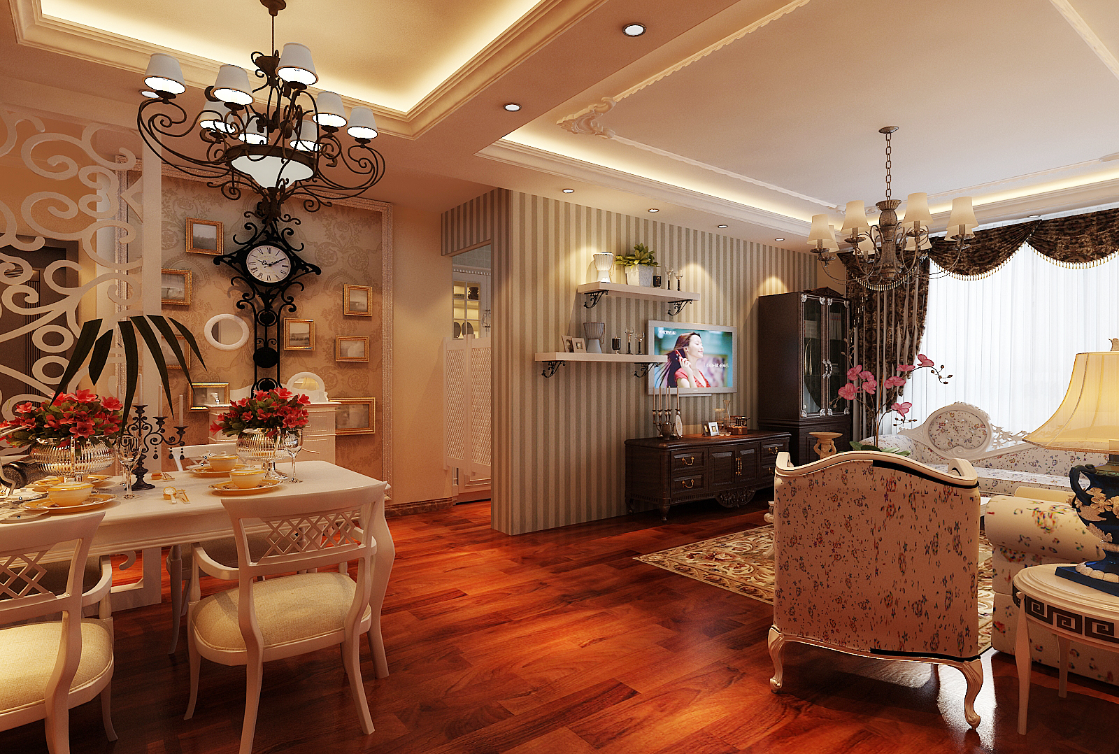 法式 欧式 美式 田园 简约 别墅 客厅图片来自元洲装饰木子在新兴家园.的分享