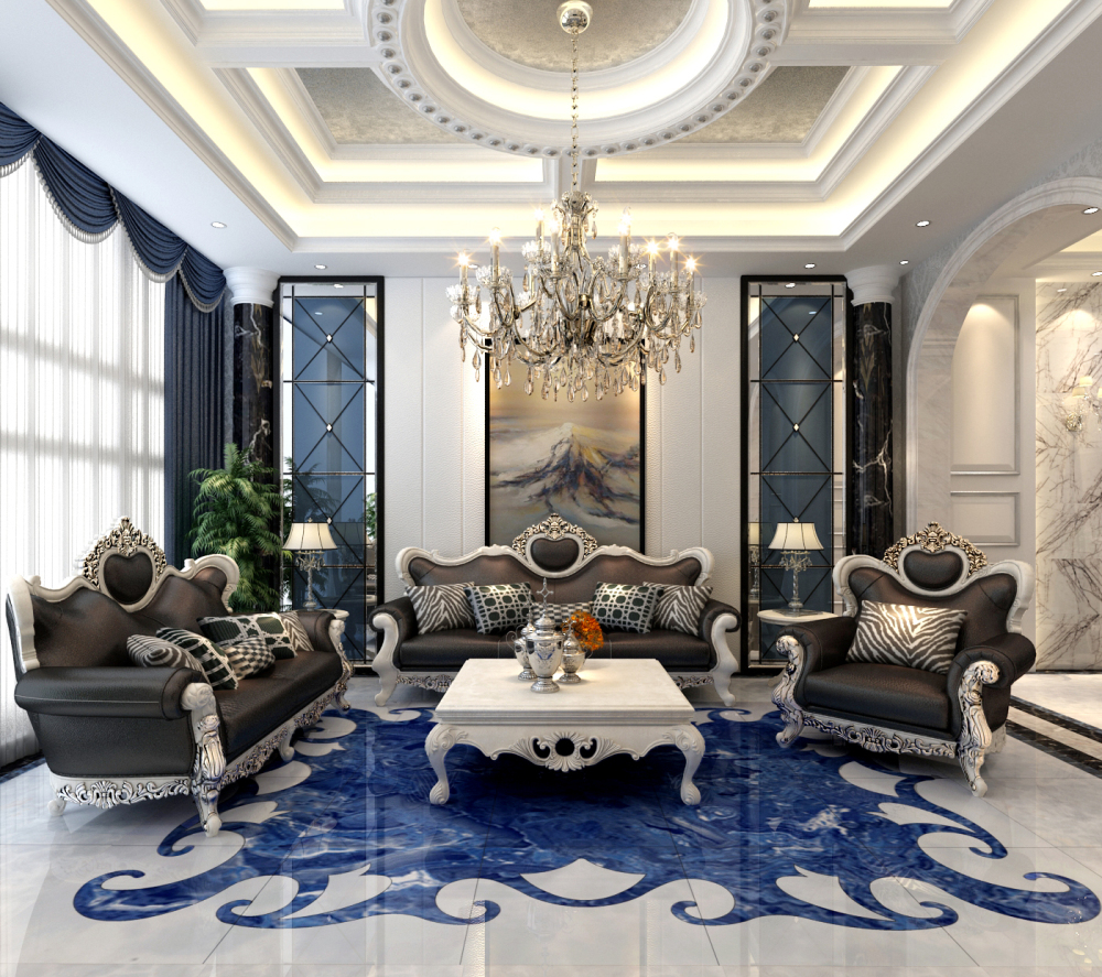 欧式新古典 别墅 客厅图片来自于平703在汐岸国际-380欧式新古典风格的分享