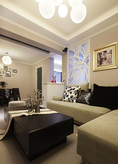 简约 三居 白领 收纳 客厅图片来自家装E站重庆体验店在90㎡现代简约风格美宅，超级赞！的分享