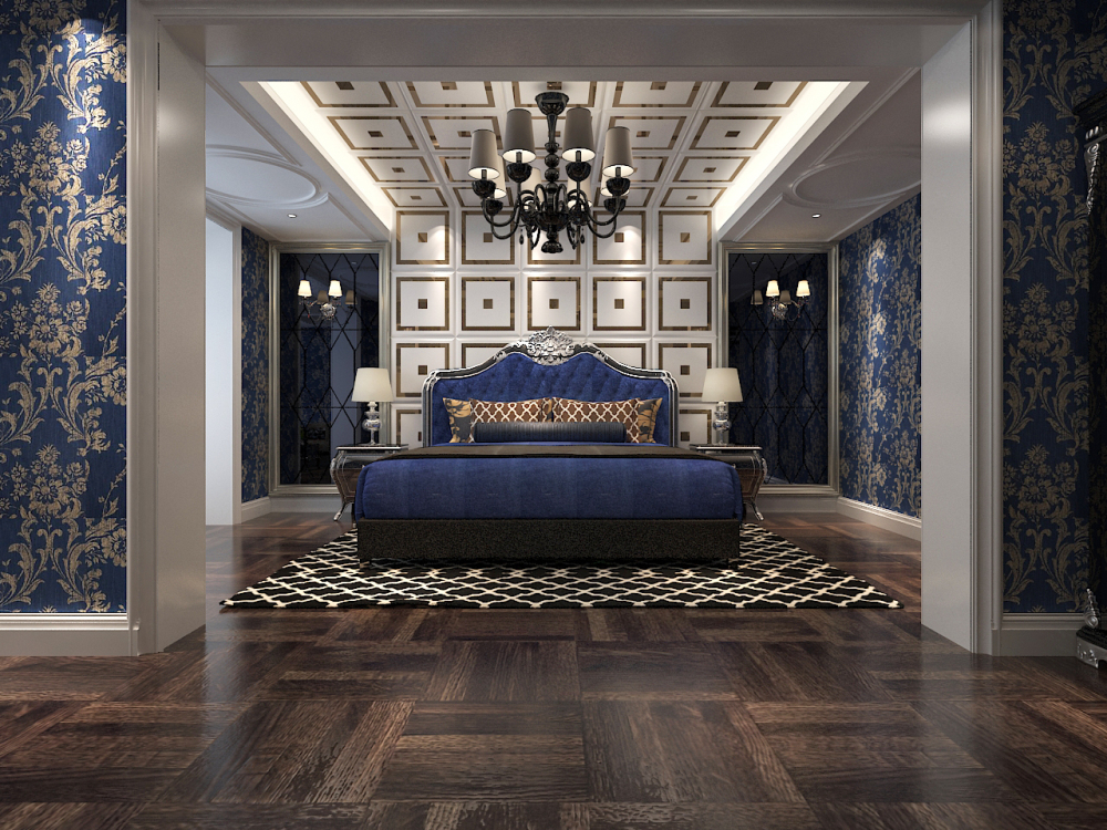 欧式新古典 别墅 卧室图片来自于平703在汐岸国际-380欧式新古典风格的分享