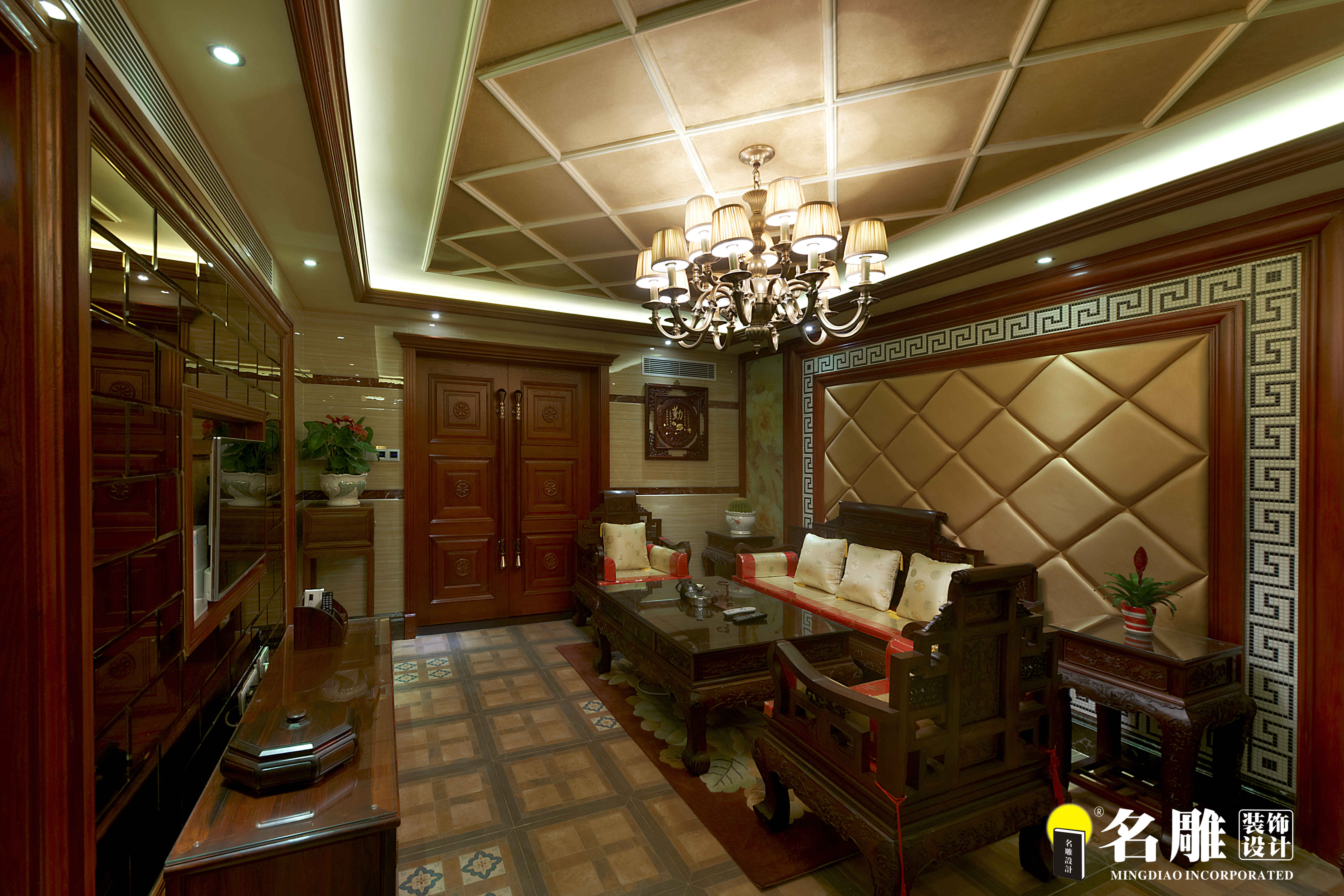 混搭 别墅 欧美奢华 古典中式 土豪 客厅 客厅图片来自名雕装饰设计在龙园意境华府的分享