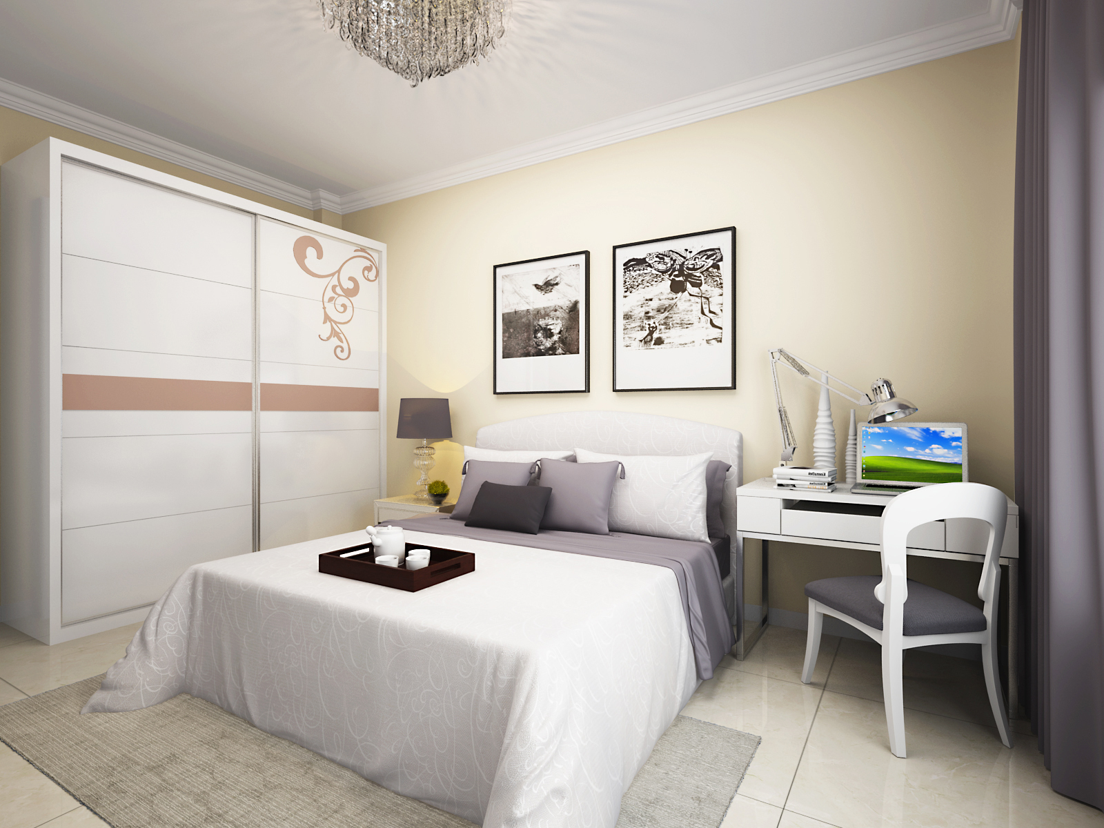 简约 现代 三居 兰亭都荟 白领 80后 小资 卧室 床 卧室图片来自实创装饰范范在现代简约三居室的分享