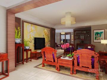 金地紫云庭160平新中式三居室