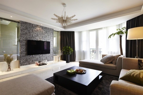 日升装饰 简约 客厅图片来自装修设计芳芳在绿野仙踪 160平现代简约舒适4居的分享