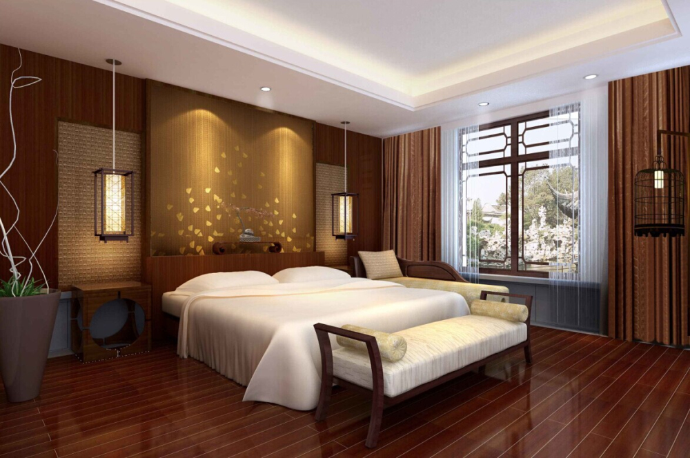 别墅 中式 奢华 成熟 稳重 卧室图片来自于平703在境界梅江-中式-勾越的分享