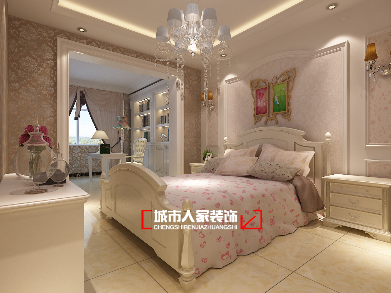 欧式 四居 卧室图片来自石家庄装修装饰设计公司在翰林怡园250平简欧装修效果图的分享