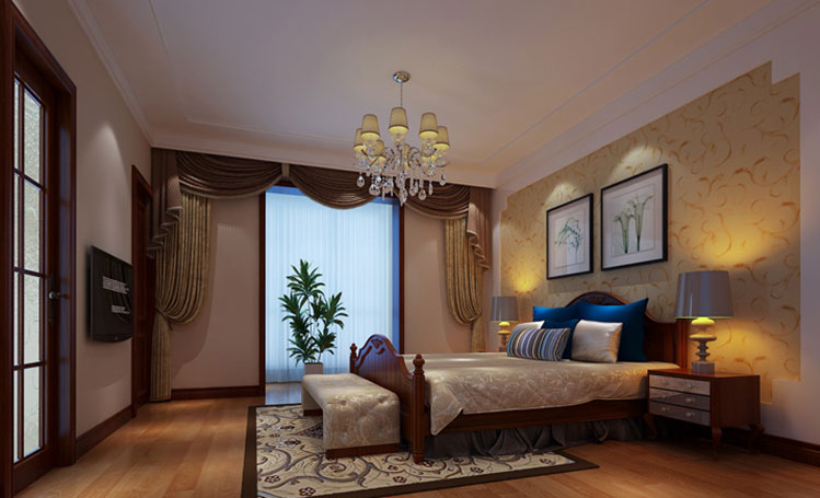 简约 欧式 别墅 白领 收纳 80后 小资 卧室图片来自实创装饰百灵在珠江国际210平米欧式风格装修的分享