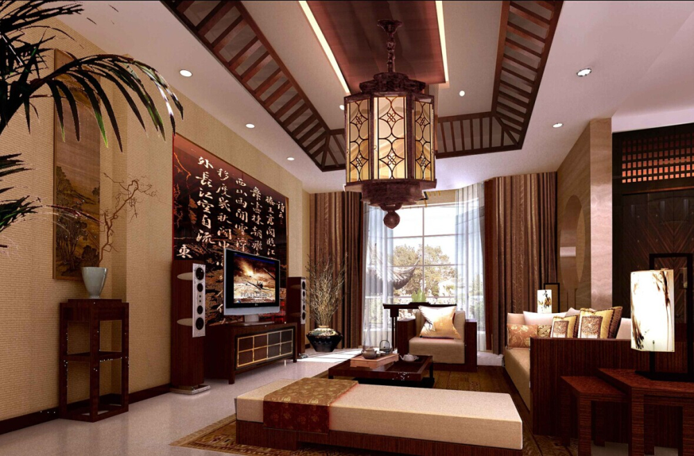 别墅 中式 奢华 成熟 稳重 客厅图片来自于平703在境界梅江-中式-勾越的分享