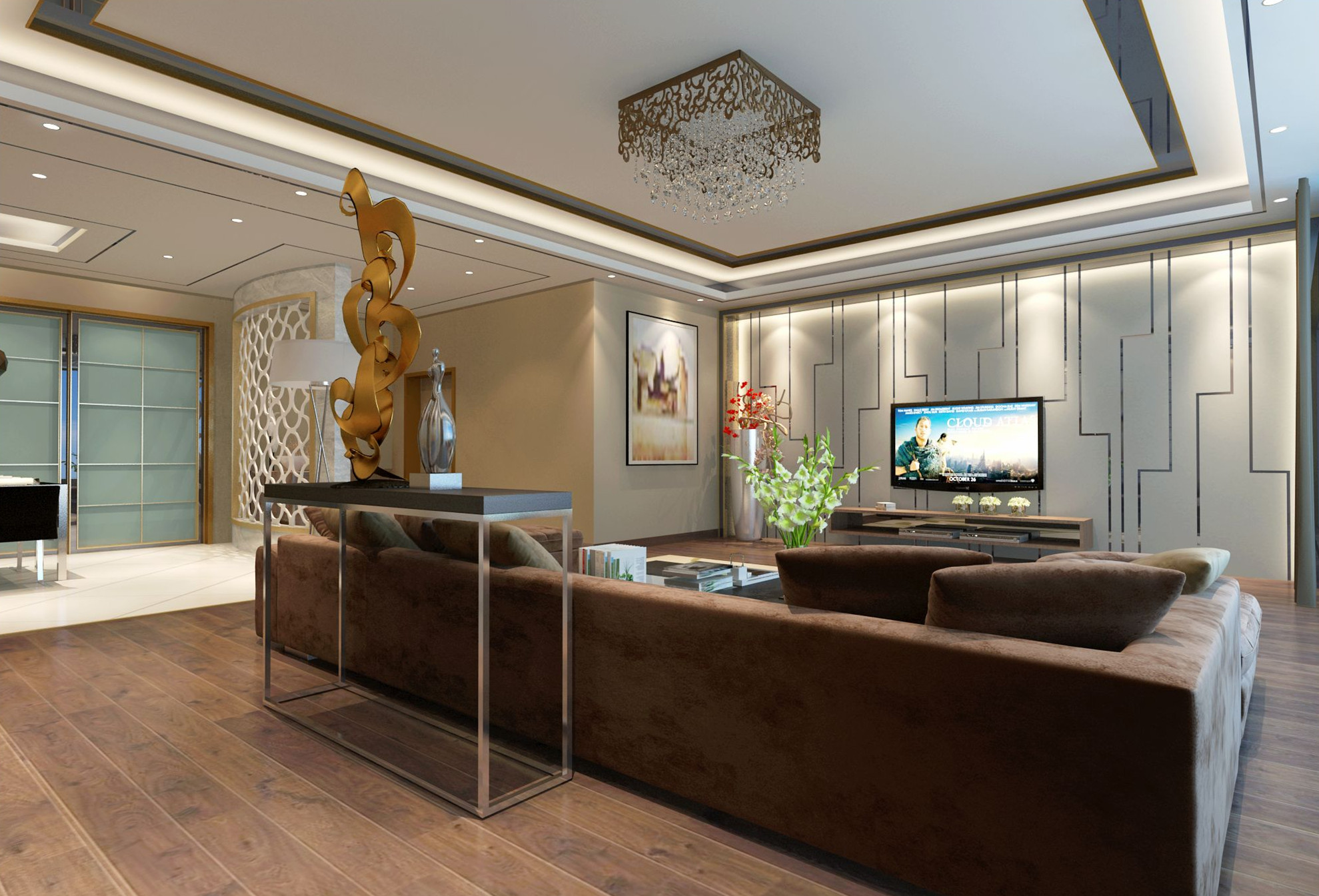 小资 80后 白领 别墅 客厅图片来自威海筑雅空间设计在华润湾九里现代主义的分享