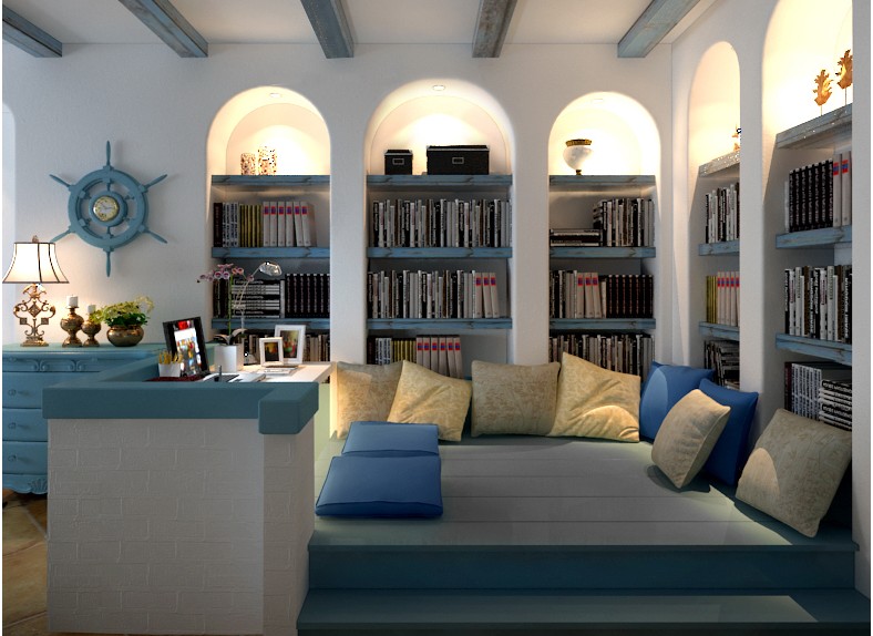 简约 白领 收纳 80后 地中海 卧室图片来自xiaoxiaoxi在蔚蓝色的浪漫情怀的分享