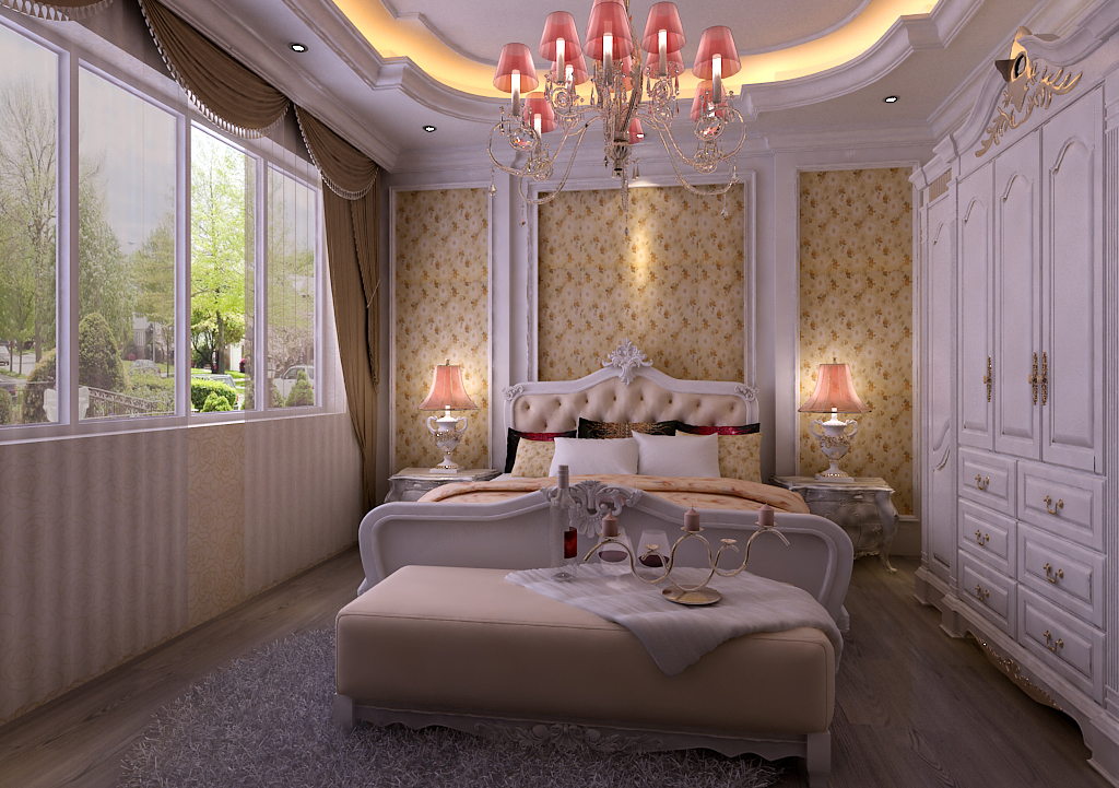 欧式 三居 卧室图片来自百家装饰小王在枫景尚城119平的分享