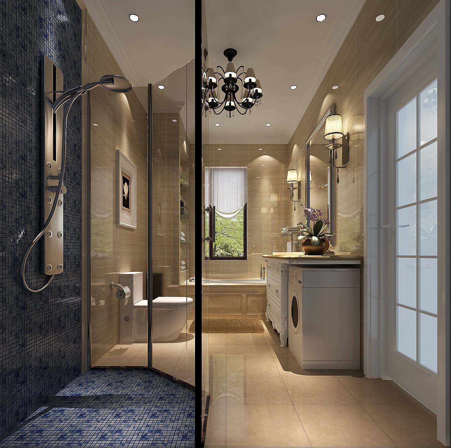 卫生间图片来自高度国际装饰王伟在澜馨墅别墅--简欧风格 效果图的分享