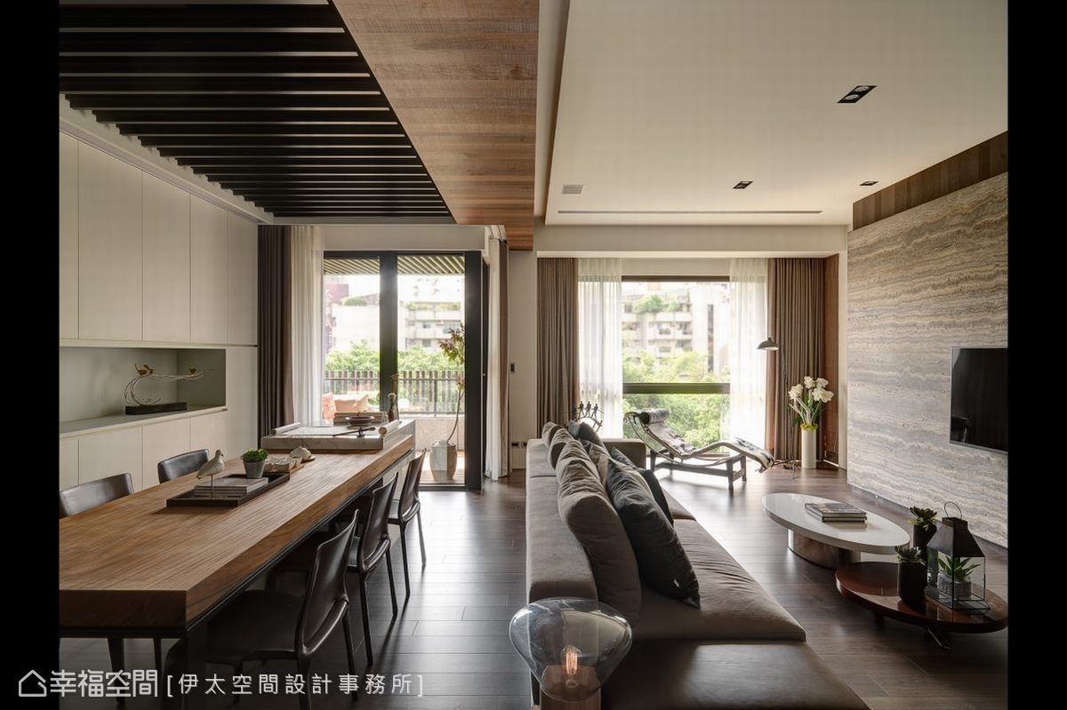 幸福空间 高端设计 台湾设计师 现代风格 客厅图片来自幸福空间在165平墨客居(联上听瀑)的分享