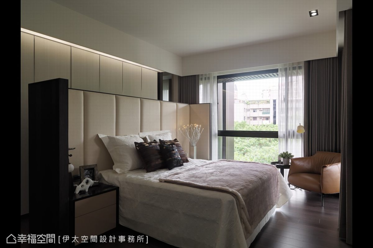 幸福空间 高端设计 台湾设计师 现代风格 卧室图片来自幸福空间在165平墨客居(联上听瀑)的分享