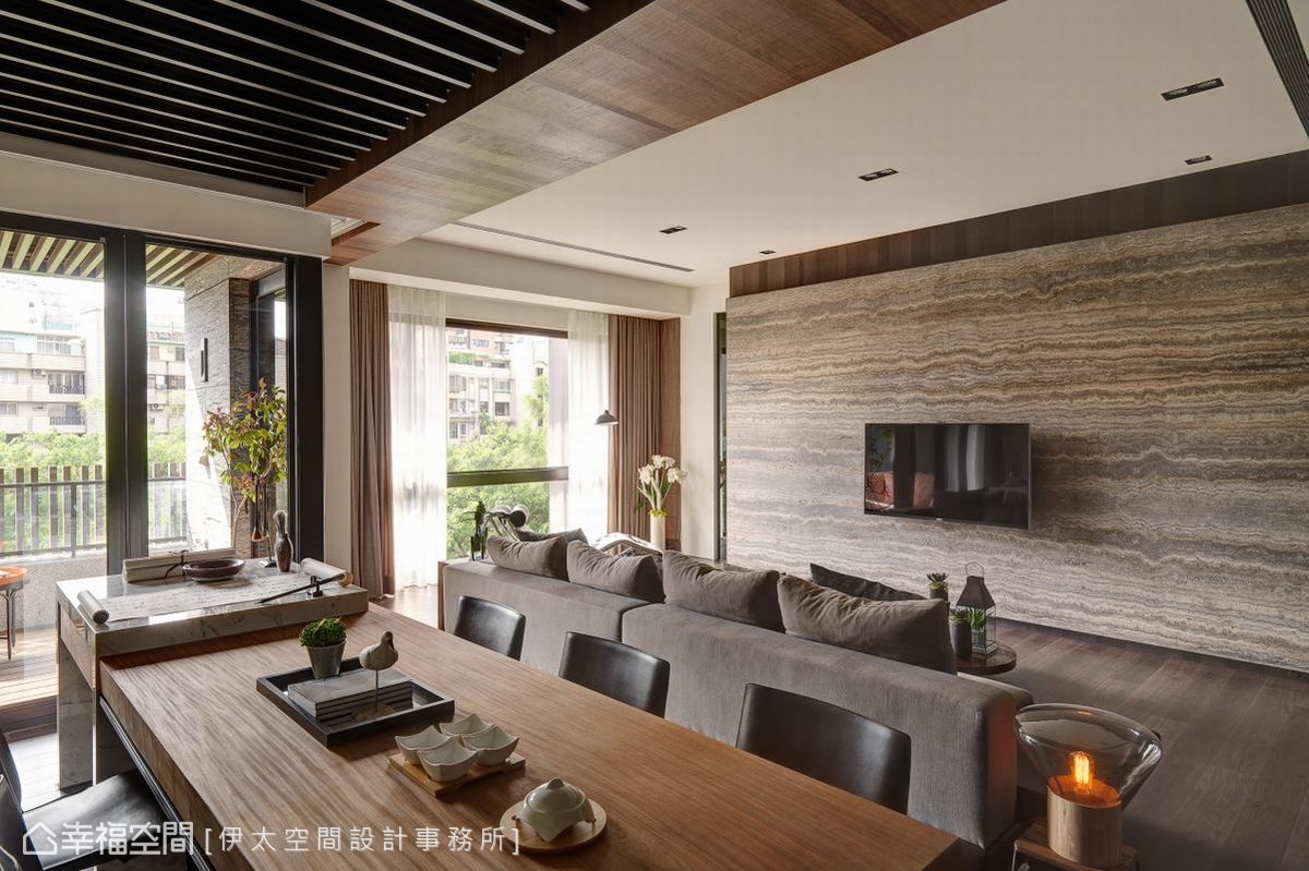 幸福空间 高端设计 台湾设计师 现代风格 餐厅图片来自幸福空间在165平墨客居(联上听瀑)的分享