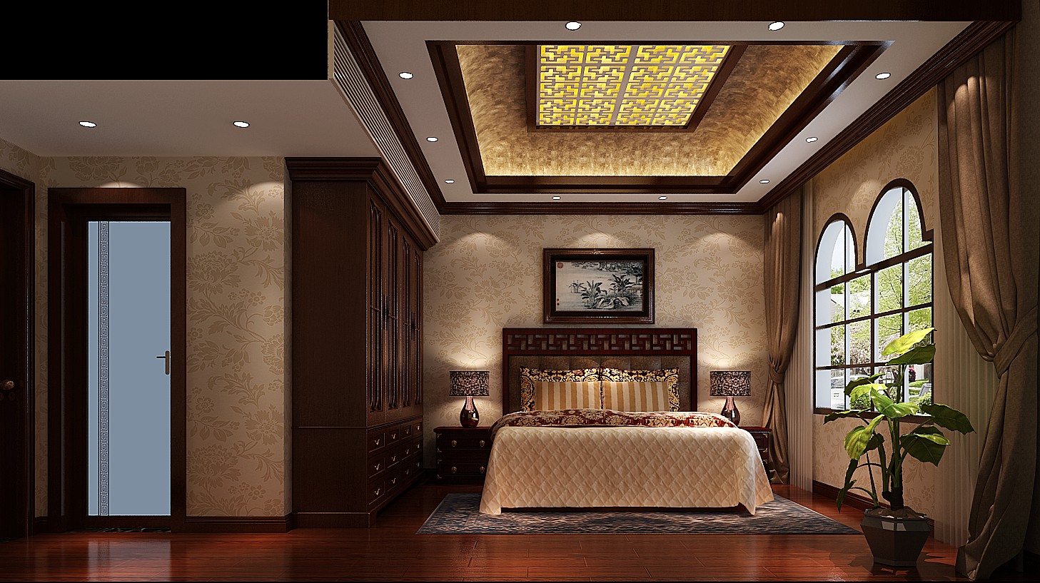 卧室图片来自高度国际装饰王伟在K2·玉蘭湾---中式简约风格效果图的分享