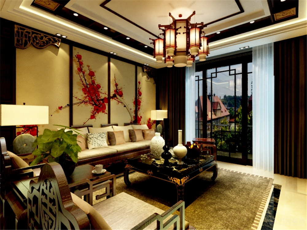 中式 二居 白领 收纳 80后 小资 客厅图片来自阳光放扉er在奥莱城-102.00㎡-中式风格的分享