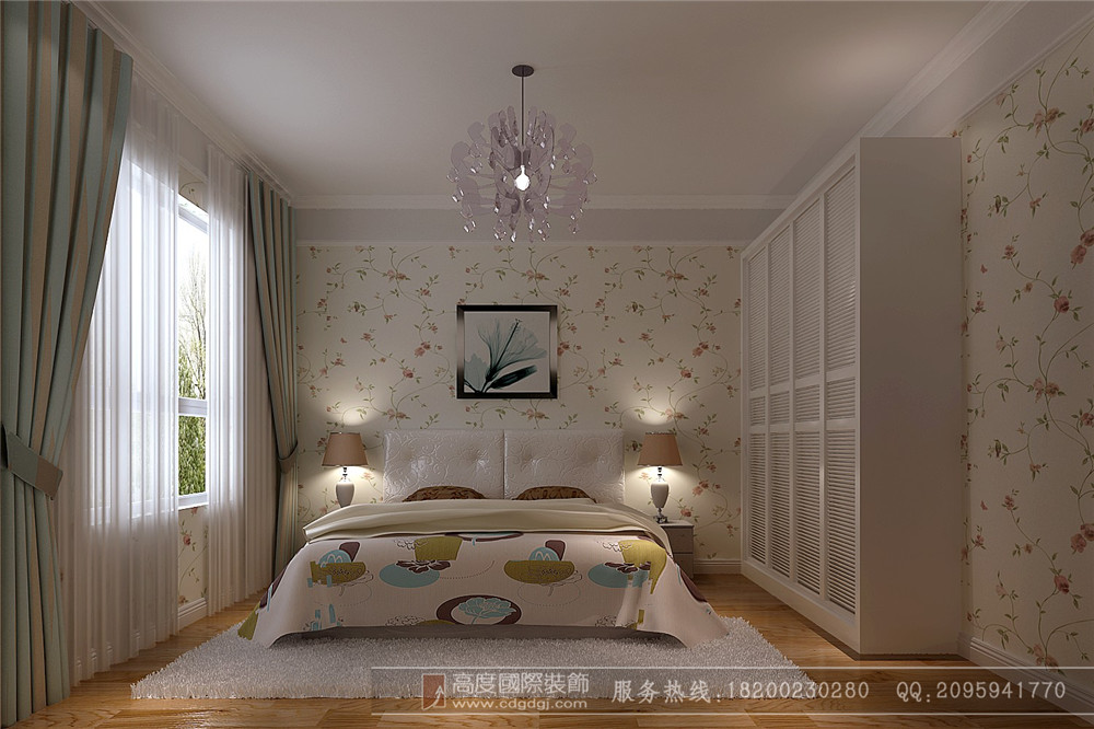 简约 田园 三居 80后 卧室图片来自高度国际家居别墅装饰在现代风的分享