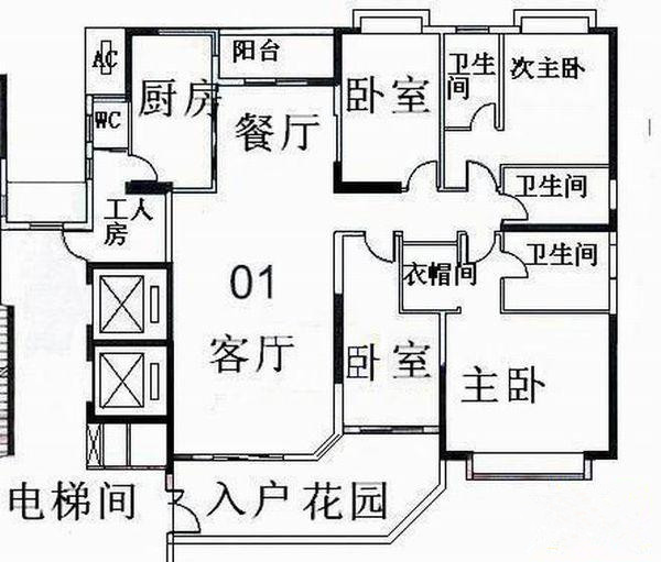 欧式 五居 旧房改造 实创装饰 户型图图片来自传承正能量在汇景新城180平米简欧的分享
