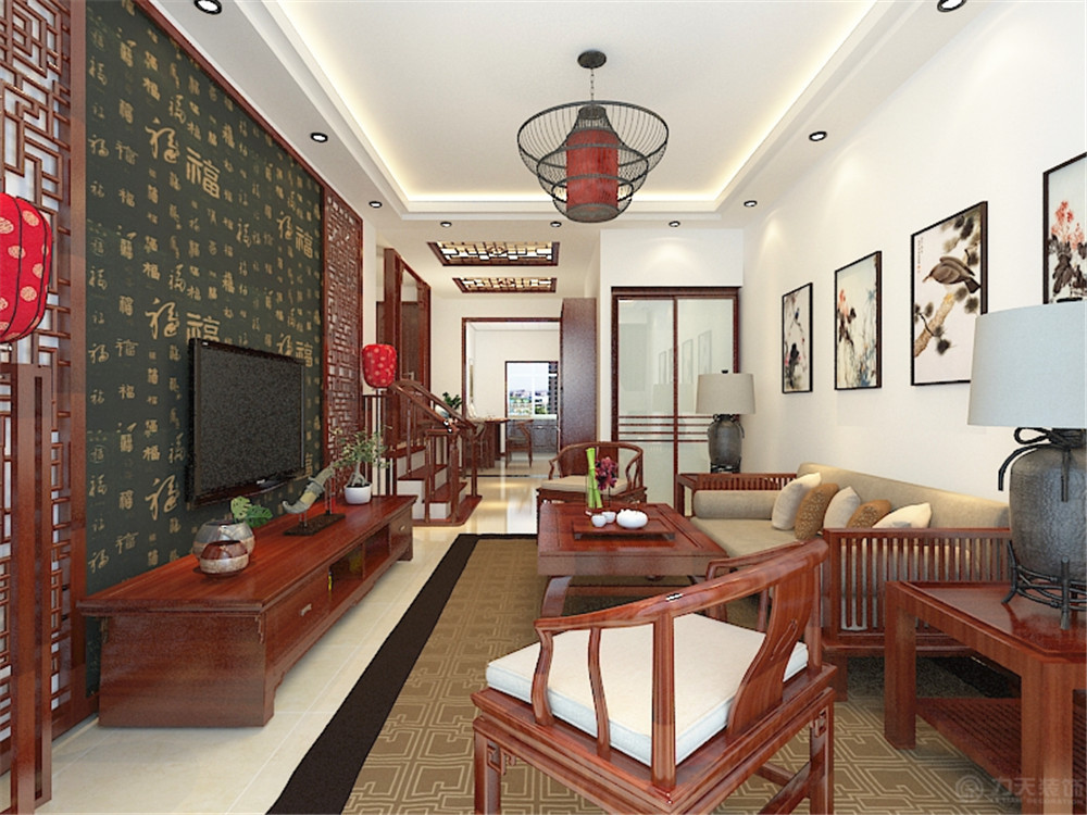 中式 二居 白领 收纳 80后 小资 客厅图片来自阳光放扉er在迎东温泉-103平米-中式风格的分享