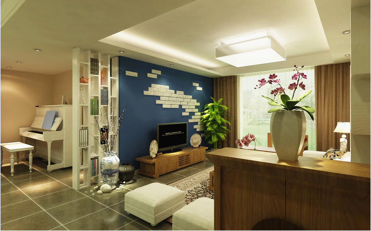 客厅图片来自郑州实创装饰-黄玲在郑州日报社145平装修效果图的分享