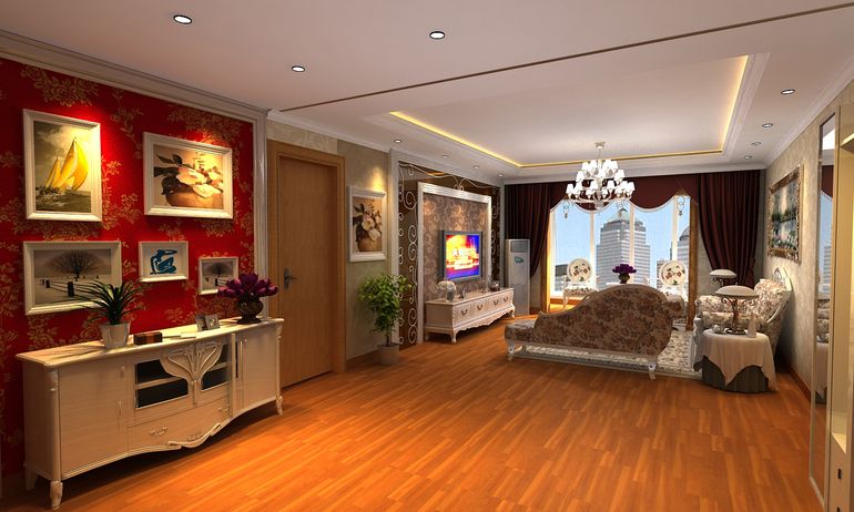 欧式 三居 生活家装饰 客厅图片来自西安市生活家装饰在137平米欧式风格设计的分享