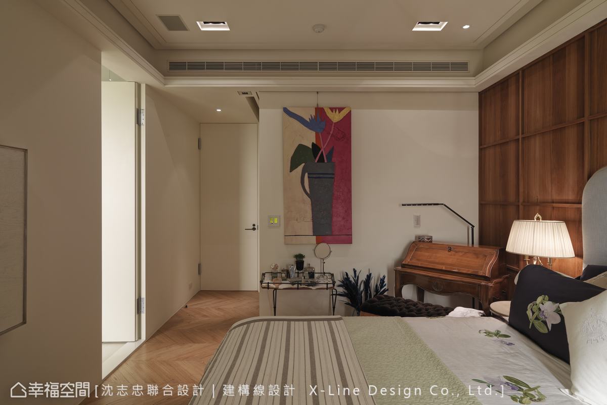 幸福空间 高端设计 台湾设计师 混搭风 卧室图片来自幸福空间在165平依循 生活之轨迹的分享