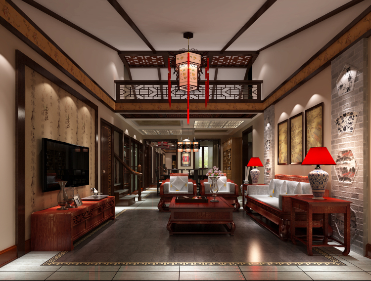 中式风格 效果图 三居 别墅 白领 收纳 旧房改造 小资 混搭 客厅图片来自高度国际装饰王伟在K2玉蘭湾---现代中式风格的分享