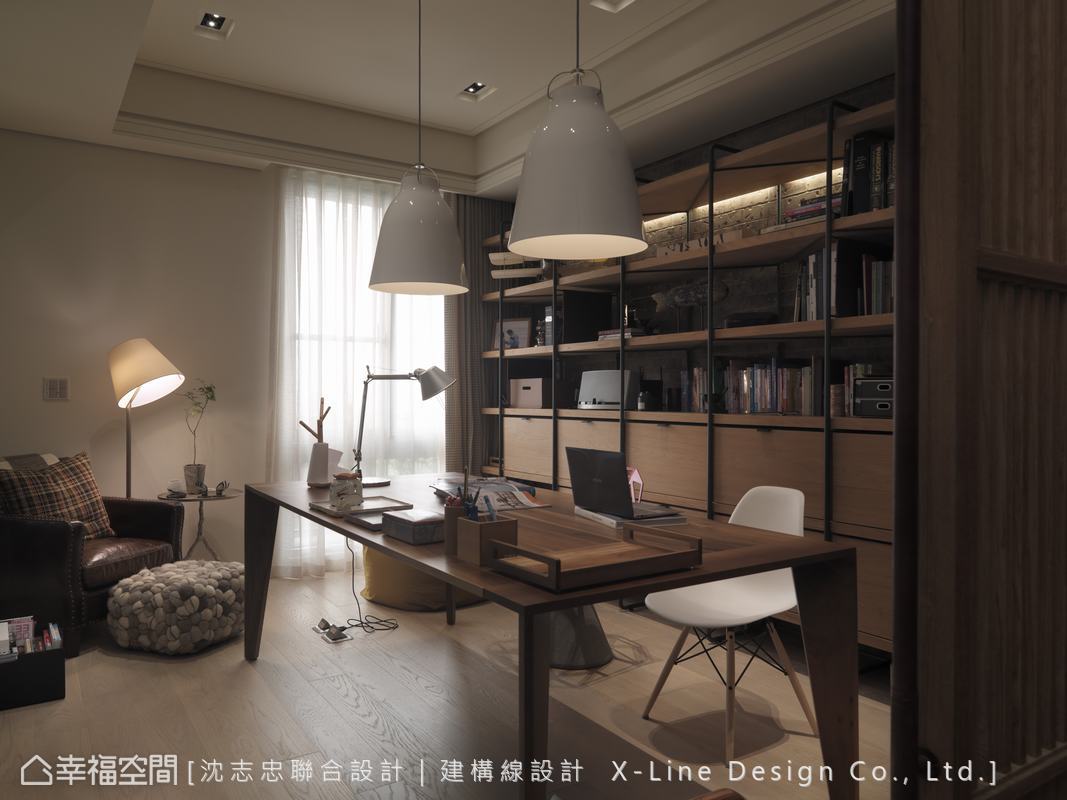 幸福空间 高端设计 台湾设计师 混搭风 书房图片来自幸福空间在165平依循 生活之轨迹的分享