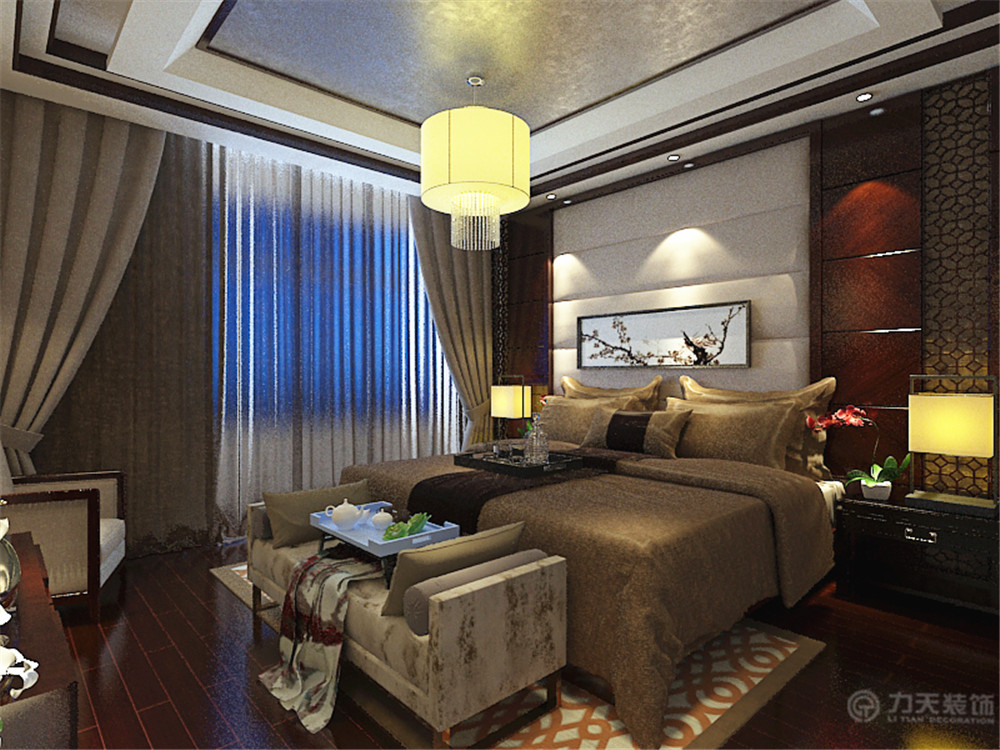 中式 二居 白领 收纳 80后 小资 卧室图片来自阳光放扉er在金隅悦城-120平米-中式风格的分享