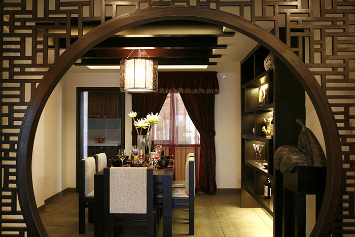 中式 四居室 客厅 卧室 厨房 餐厅图片来自尚品装饰在蓝光观岭35栋碧澜山中式风格的分享
