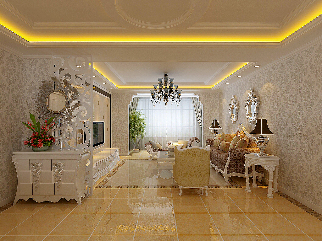 欧式 欧式风格 客厅 客厅图片来自方林装饰在欧式风格的大气三居室效果图的分享