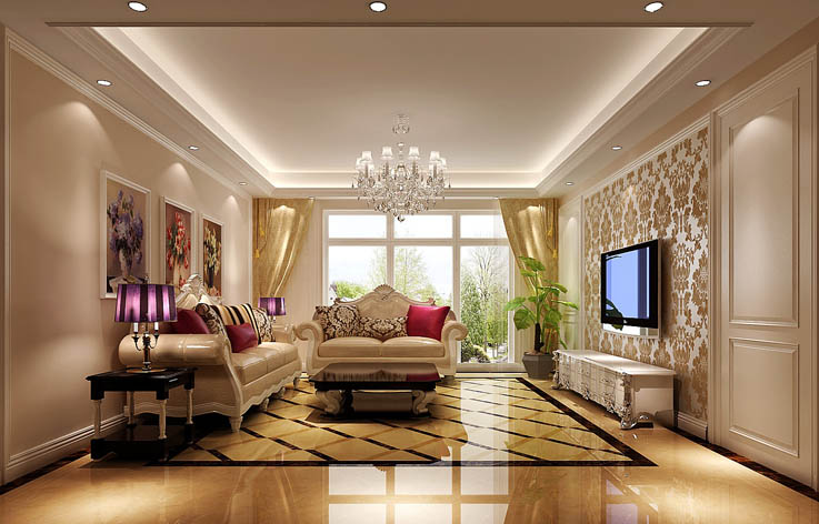 简欧 三居 白领 客厅图片来自高度国际宋书培在中信府.世家三居室装饰效果图的分享