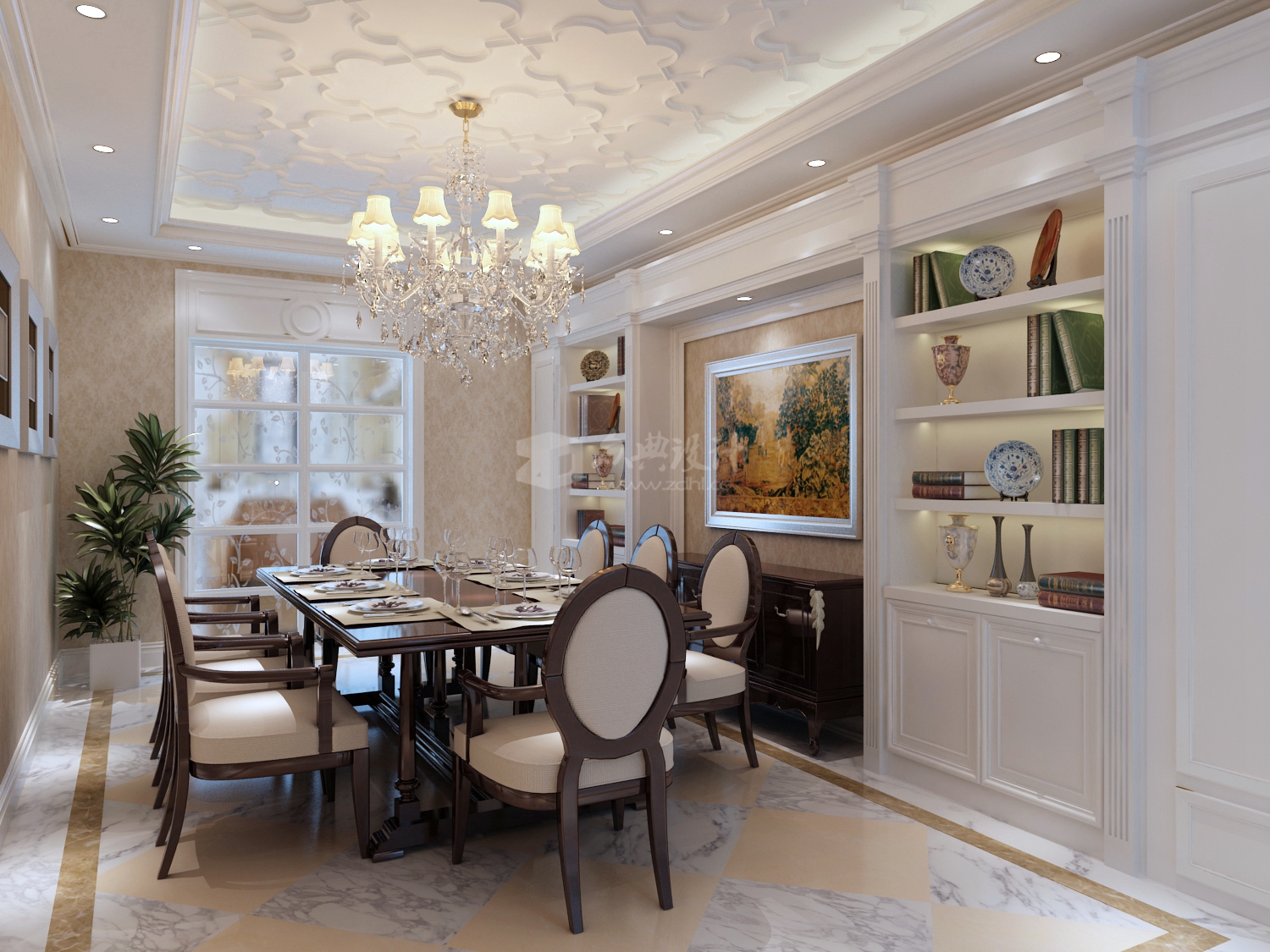 餐厅图片来自众典装饰在华夏铂宫别墅设计的分享