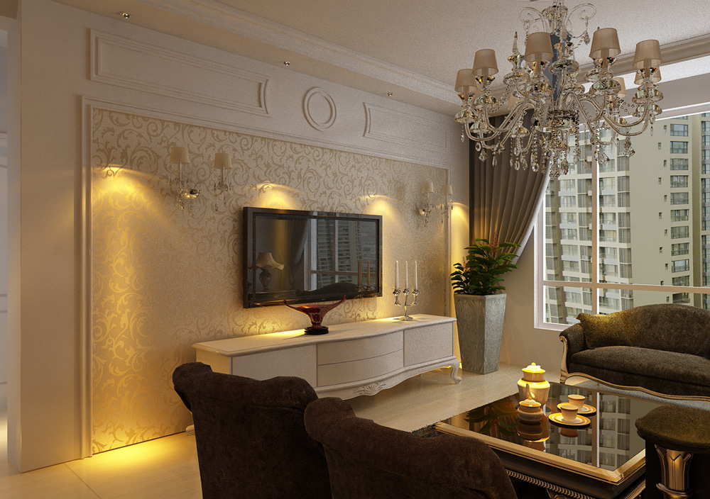 欧式 三居 客厅图片来自百家装饰小王在首创国际95平的分享
