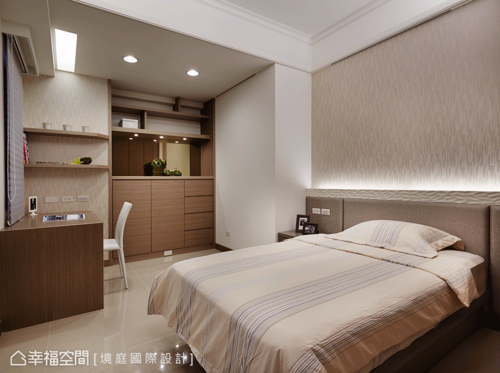 幸福空间 高端设计 台湾设计师 现代风格 卧室图片来自幸福空间在115平木质刻划 铺叙暖色温雅的分享