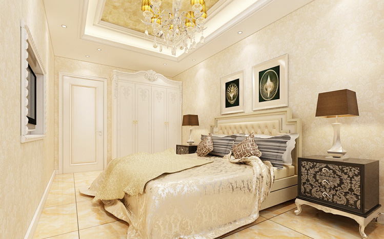 欧式 三居 卧室图片来自郑州实创装饰-杨淑平在开祥御龙城135平浪漫简欧设计图的分享
