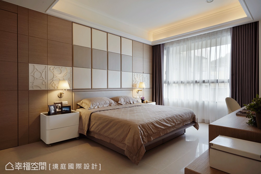 幸福空间 高端设计 台湾设计师 现代风格 卧室图片来自幸福空间在115平木质刻划 铺叙暖色温雅的分享